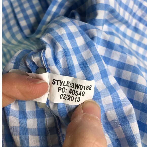 Vineyard Vines Button Down Shirt Boys Sz S 8-10 Light Blue Whale Shirt Gingham - Picture 7 of 8